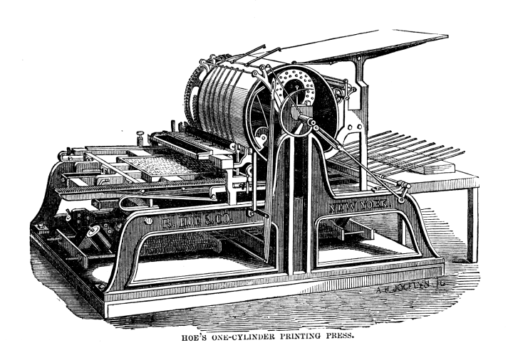 Hoe's_one_cylinder_printing_press
